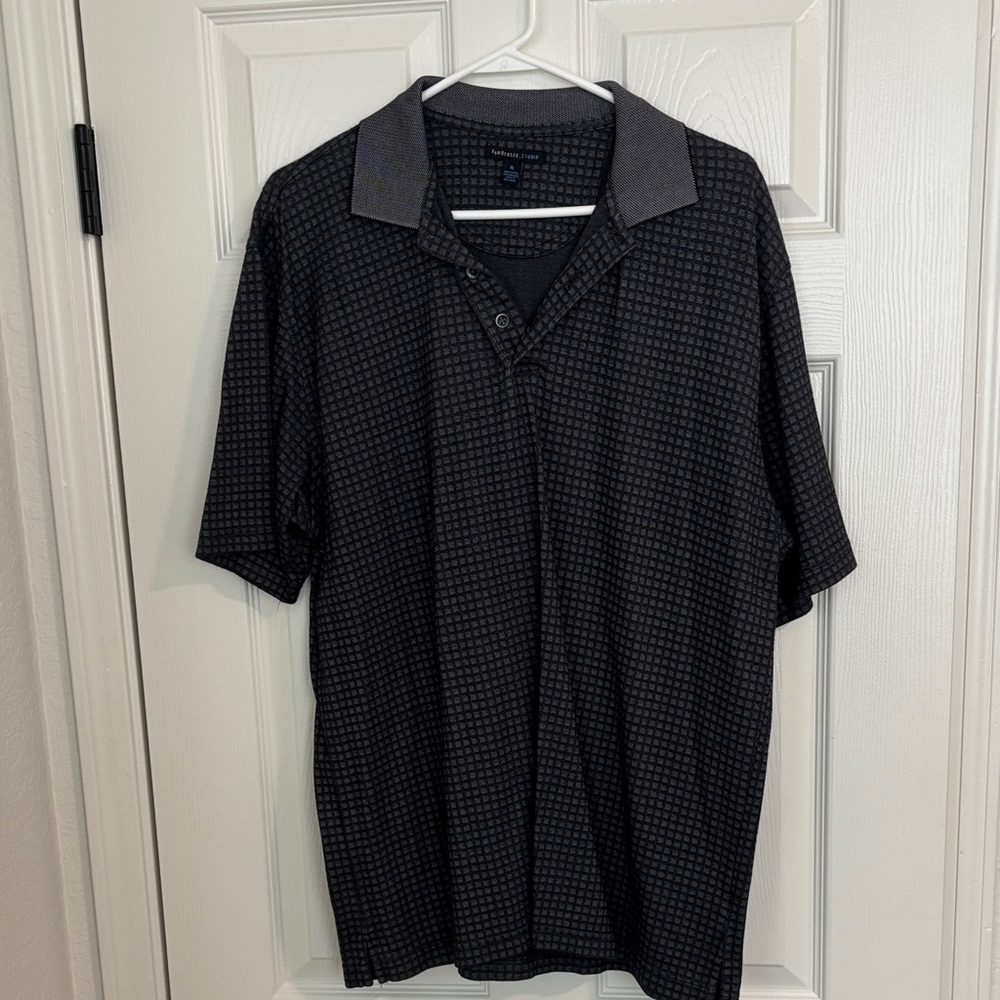 Van Heusen Dark Gray Patterned Polo Shirt